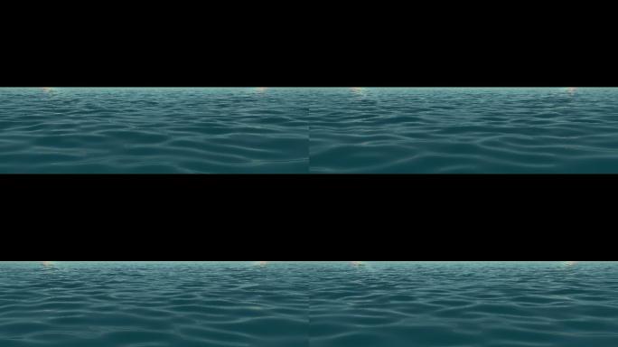4K水面海面波浪（无缝循环，透明通道)