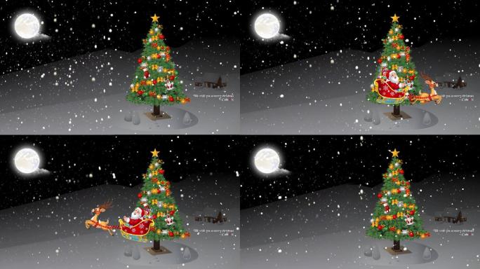 圣诞树雪花飘动画JingleBells