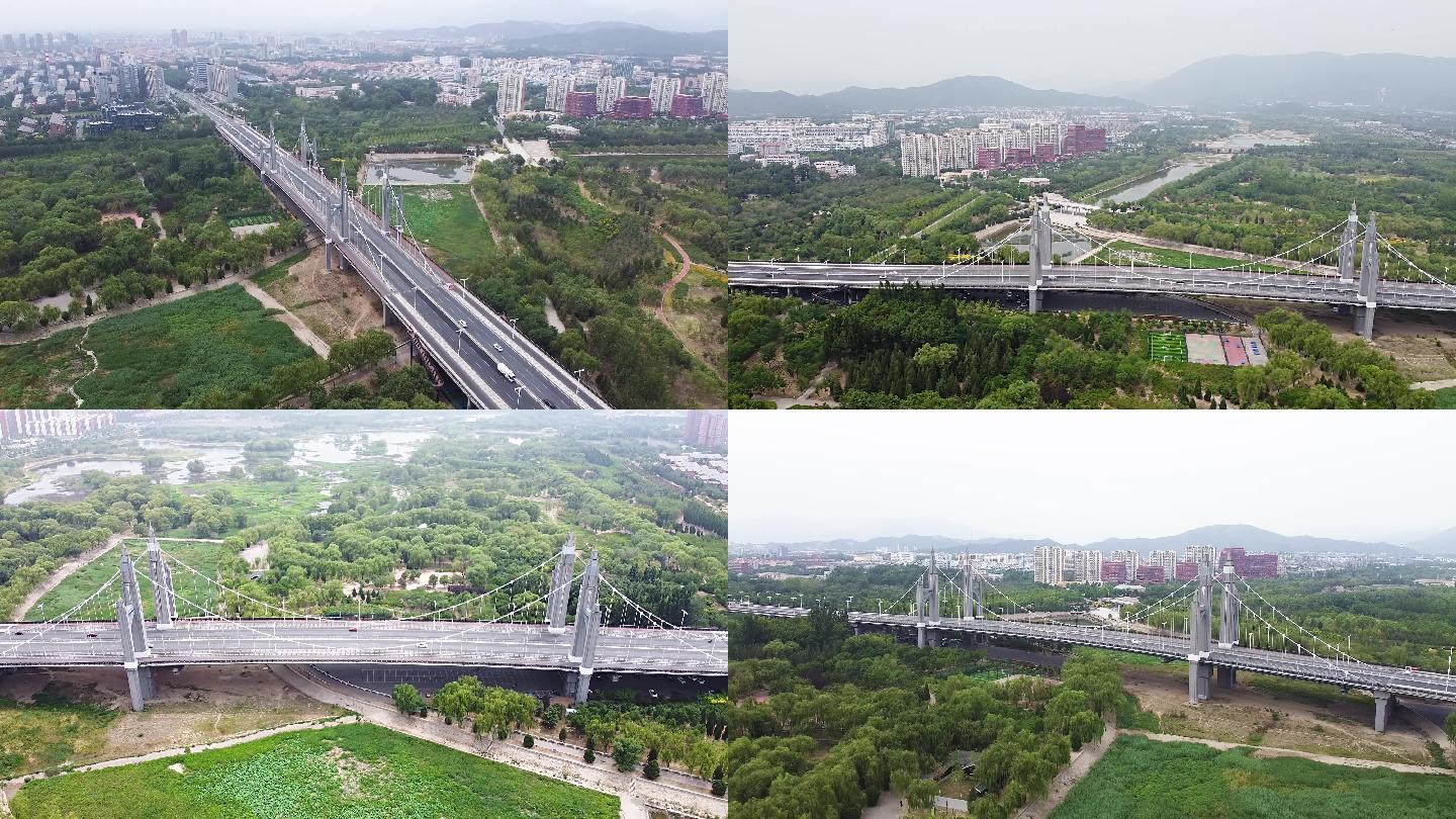 北京昌平南环大桥航拍视频素材2.7K