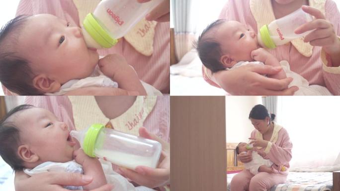 4K妈妈喂婴儿喝奶粉