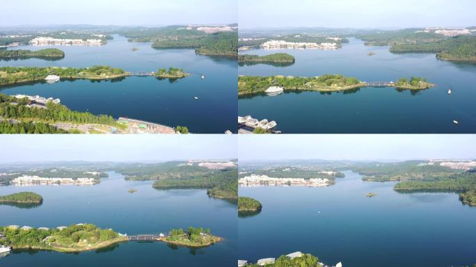 4k航拍绵阳仙海湖水利风景区