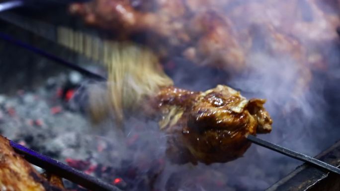 一带一路烧烤美食烤鸡烤饼烤馕手工烤饼