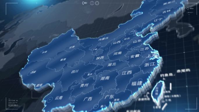 中国辐射全世界科技地图AE模版