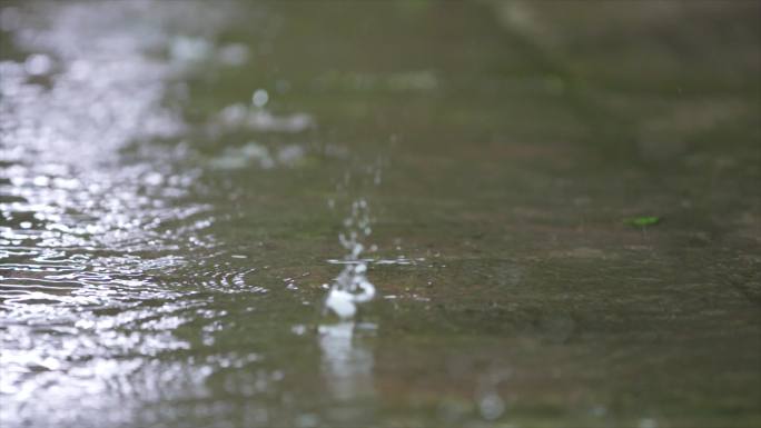 柳江古镇雨景古建4K