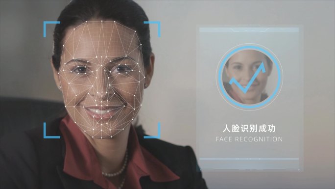 脸部识别高科技智能数字人脸识别动画