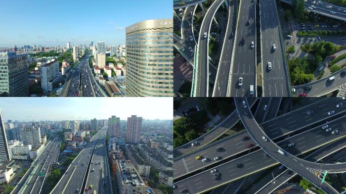 4k航拍上海高架桥