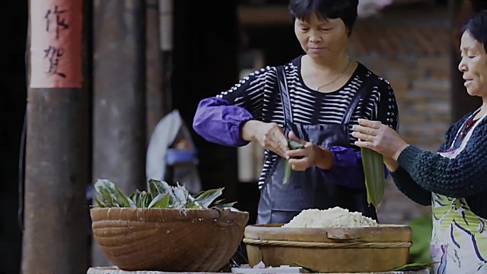 包粽子煮粽子-端午节农家