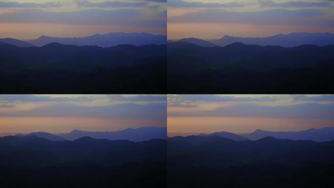 夕阳-晚霞-群山