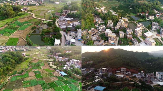 航拍广东省茂名市信宜市水口镇大垌大冲村