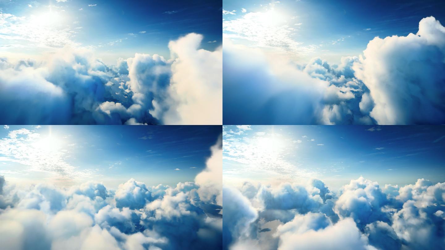 第一视角在云层中穿梭