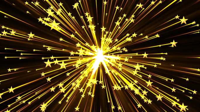 金色五角星粒子发射动态粒子-无缝循环