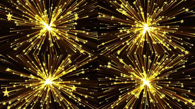 金色五角星粒子发射动态粒子-无缝循环