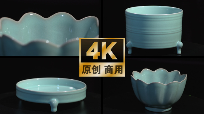 汝窑汝瓷4K宋代五大名窑瓷器烧制