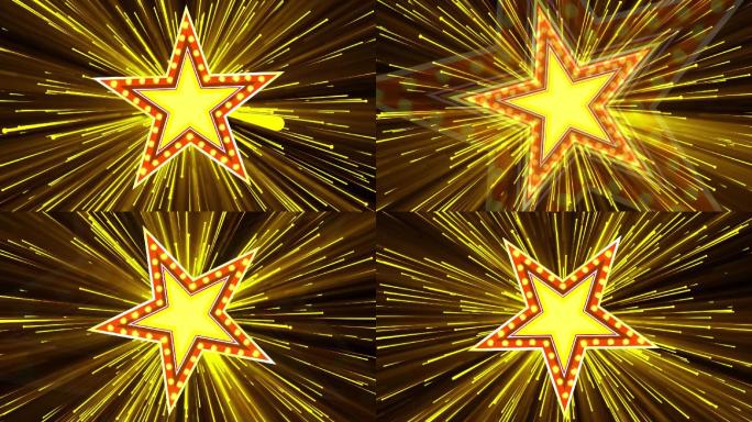绚丽五角星旋转粒子视频-无缝循环