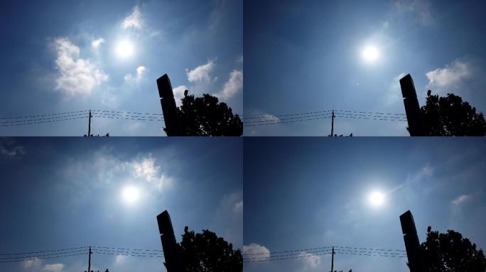 太阳下的云层翻滚延时摄影