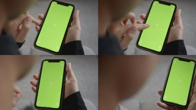 4K商务手机绿幕抠图换屏、手机操作手势