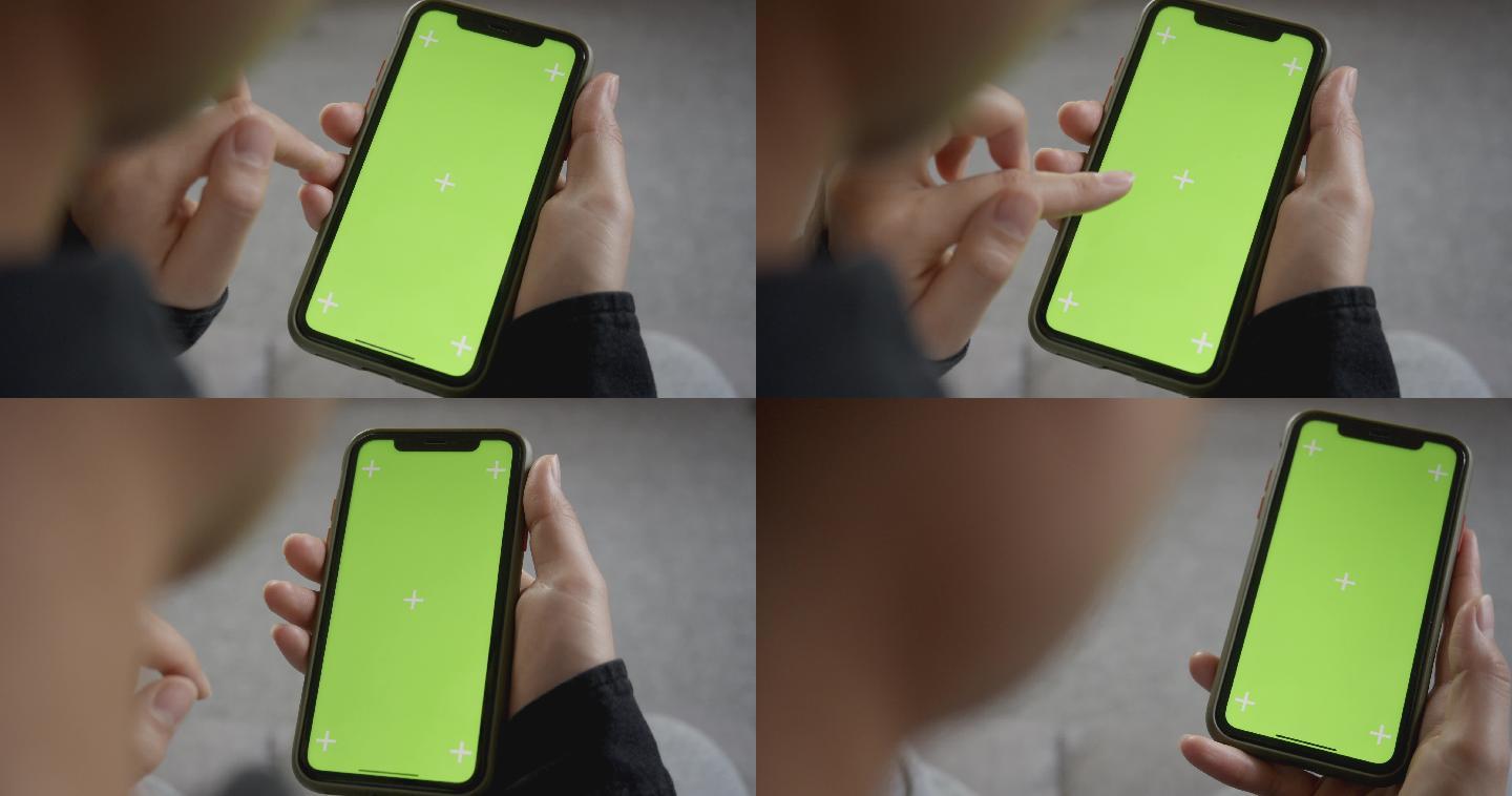 4K商务手机绿幕抠图换屏、手机操作手势