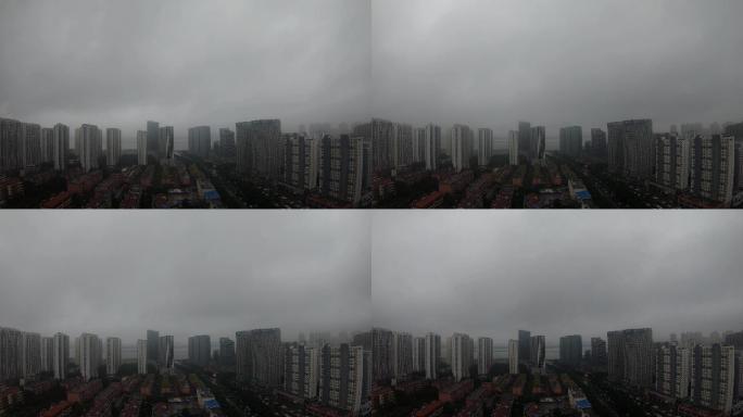 4k城市天空阴云密布