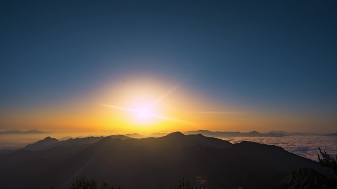 大自然浙江九龙山山川日出美轮美奂