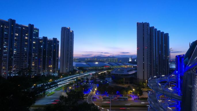 厦门邮轮中心夜景延时