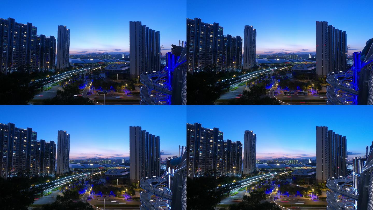 厦门邮轮中心夜景延时