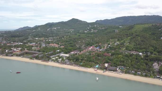 泰国苏梅岛航拍海滩度假区婚礼素材