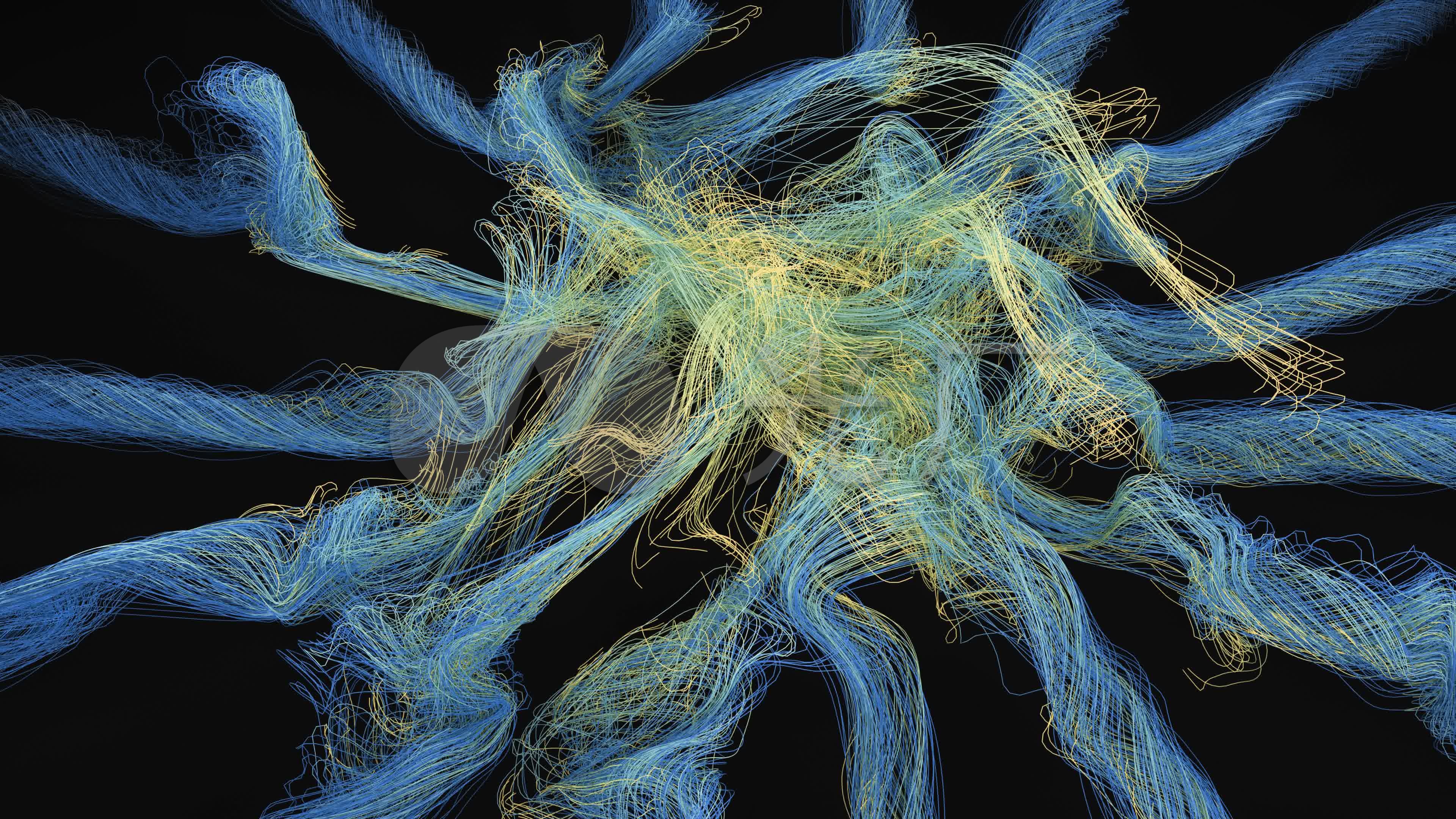 缠绕舞动的布料线条