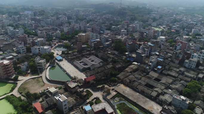 乡村农村小镇风光梅州埔寨4K航拍空镜头