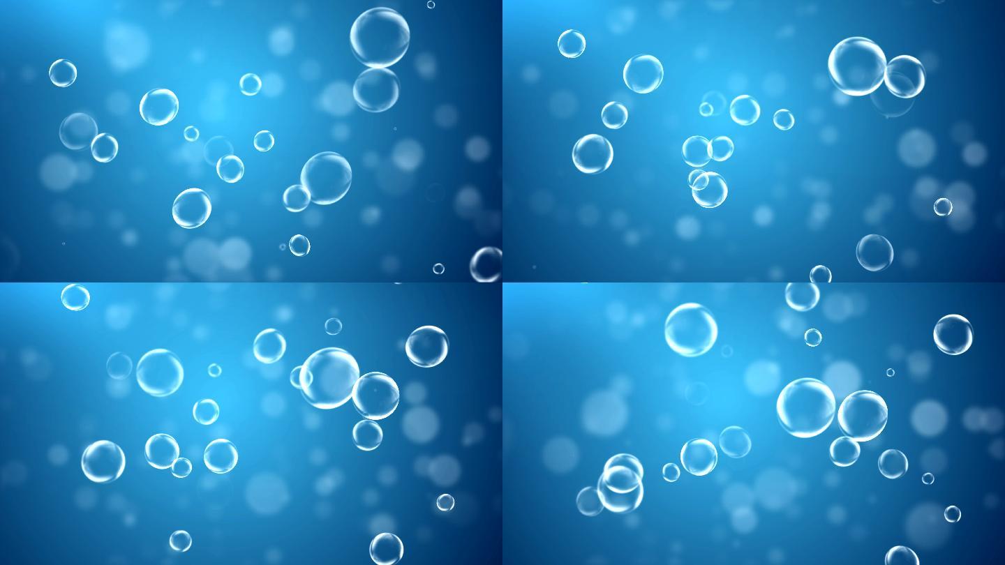 4K蓝色气泡洗化用品广告专用背景