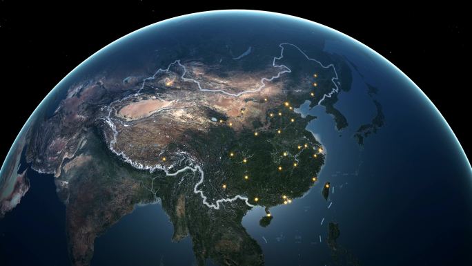 地球到中国地图