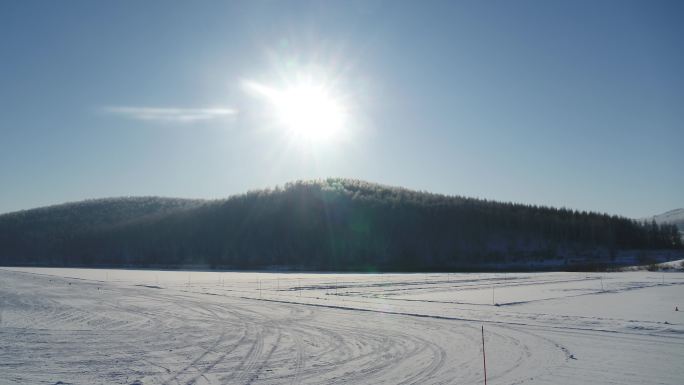 海拉尔雪景航拍