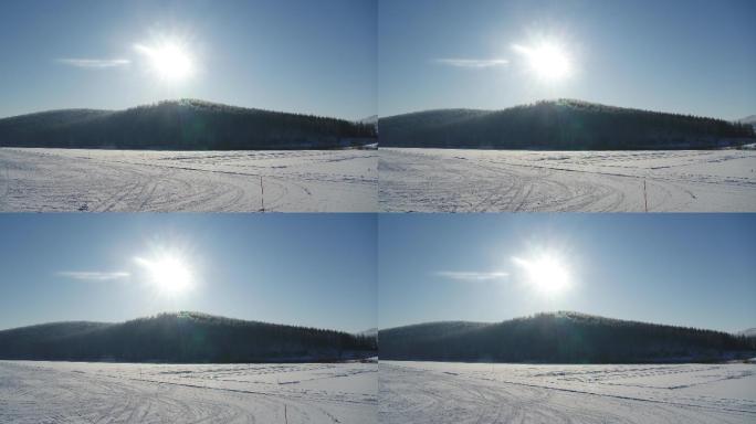 海拉尔雪景航拍