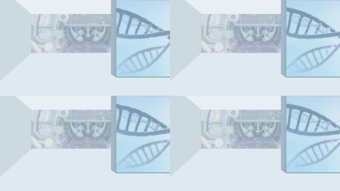 高清虚拟循环背景实验室化学细胞分子DNA