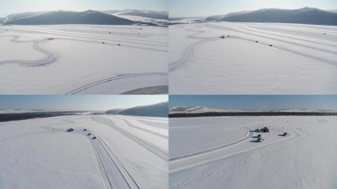 海拉尔雪景航拍