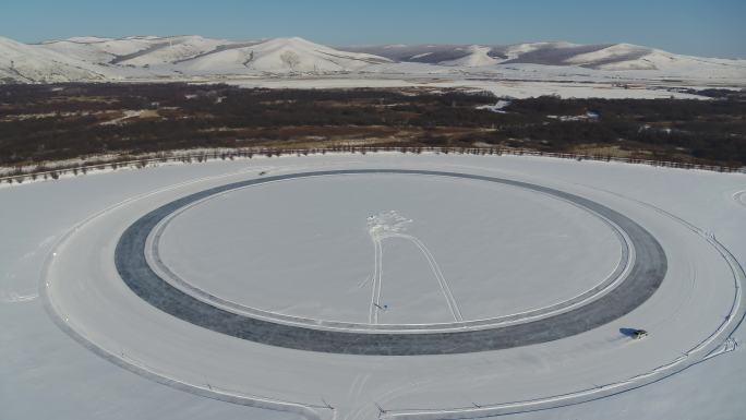 海拉尔雪景航拍