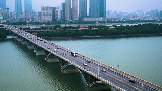 4K湘江一桥延时空镜