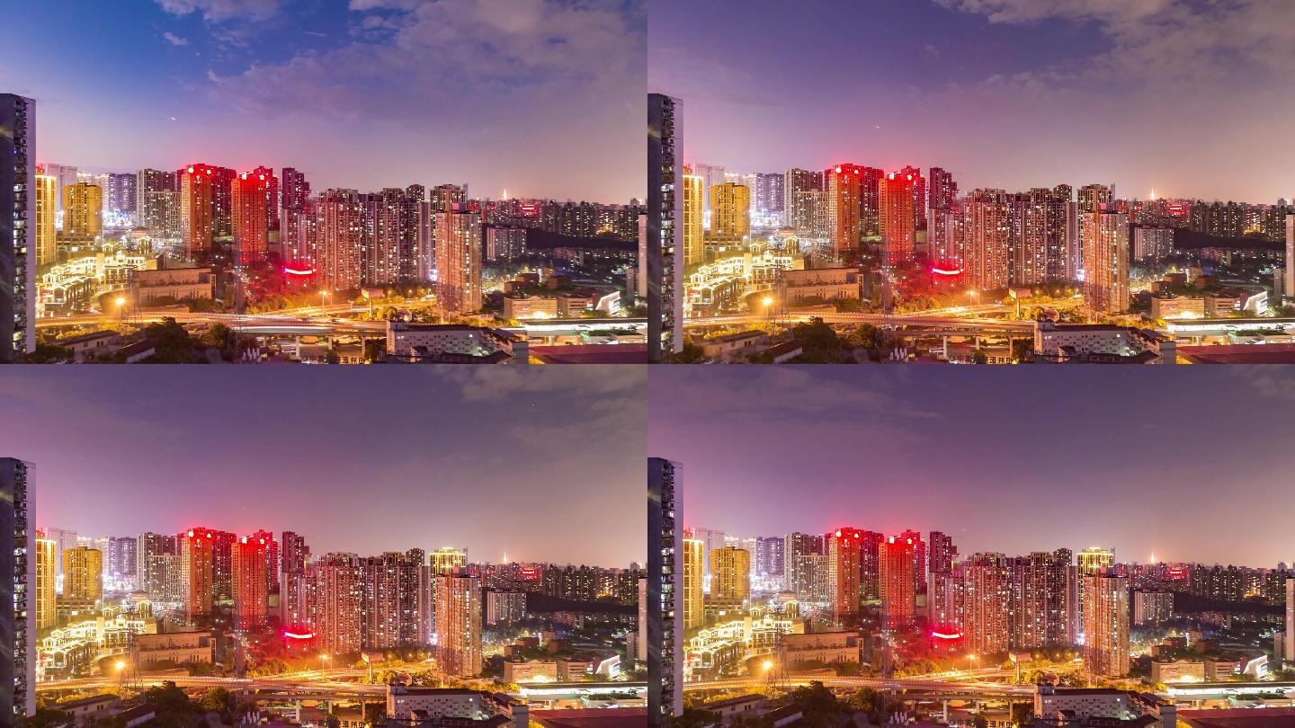 重庆九龙坡区城市夜景延时摄影4K