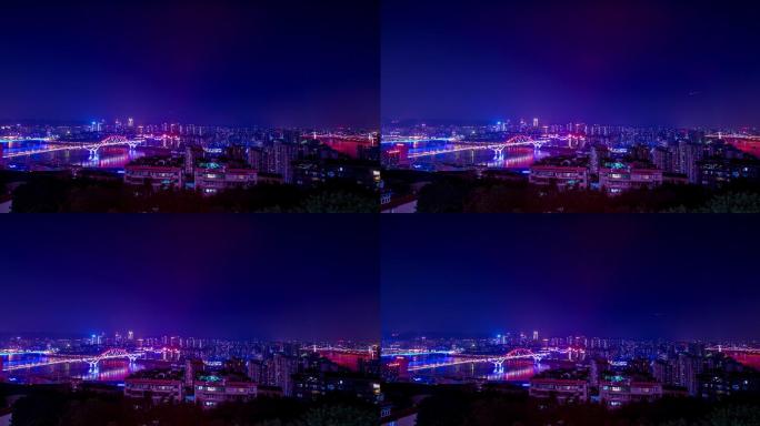 远望重庆南坪区全貌夜景延时