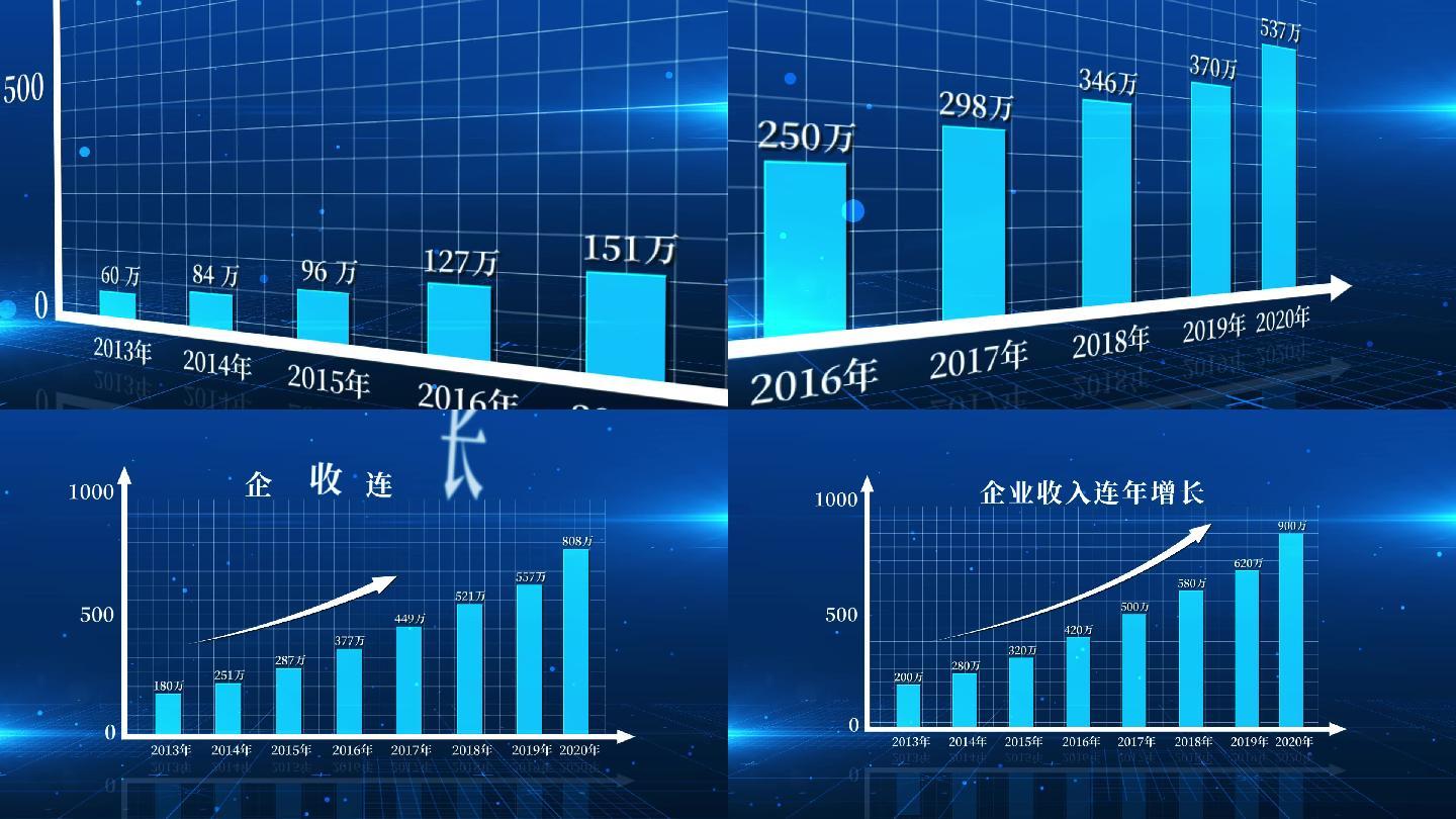 简约商务科技柱状图AE模板