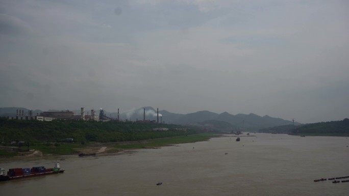 工厂化工厂河流江水浓烟环境污染、可商用