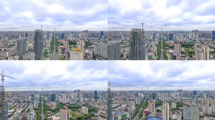株洲天台路株洲塔城市中轴延时摄影4K