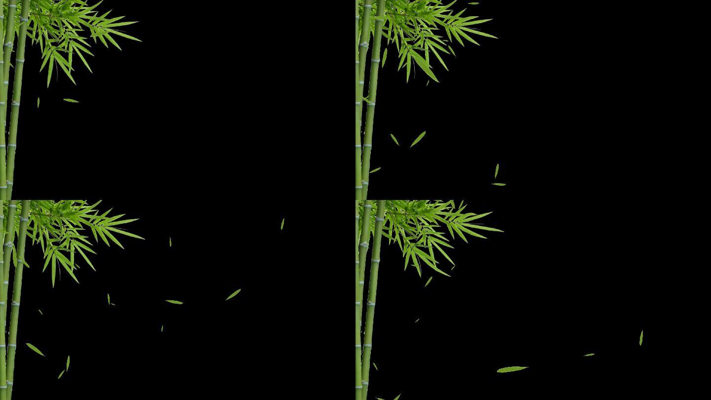 竹子飘动带透明通道