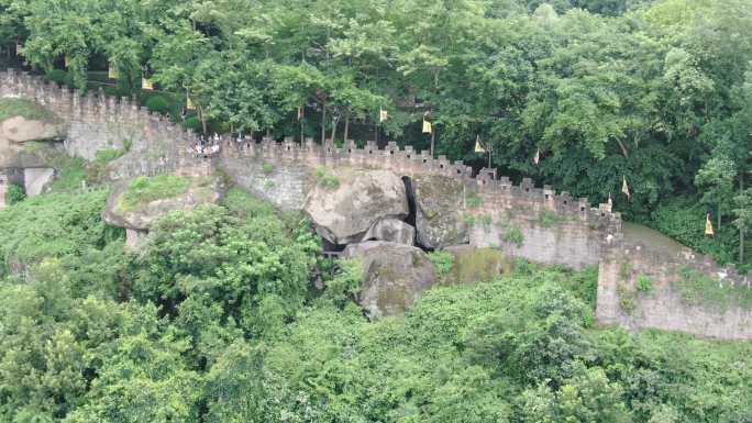 航拍重庆合川钓鱼城