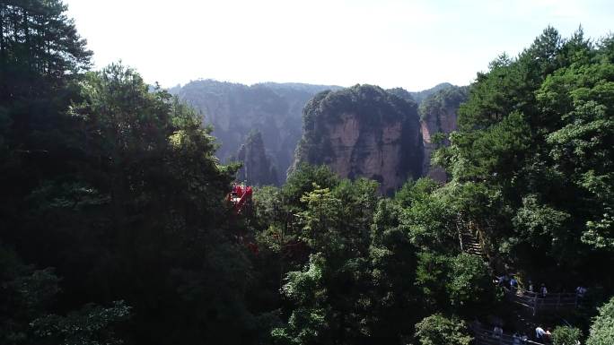 航拍湖南张家界武陵源迷魂谷经典高山风景