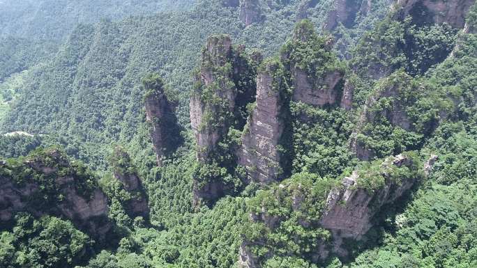 航拍湖南张家界武陵源黄石寨高山风景