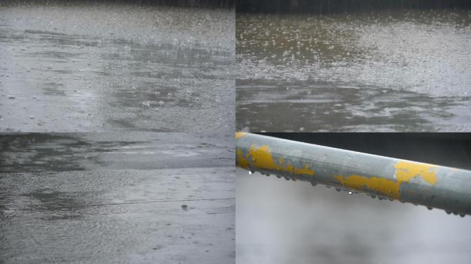 倾盆大雨实拍素材