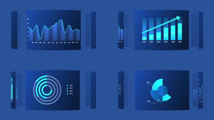 环形旋转数据信息图展示