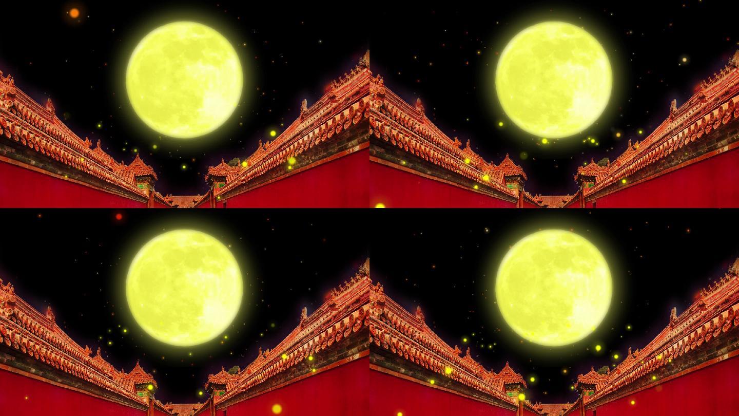 月亮背景粒子中秋节