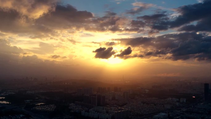 城市风云突变晚霞延时