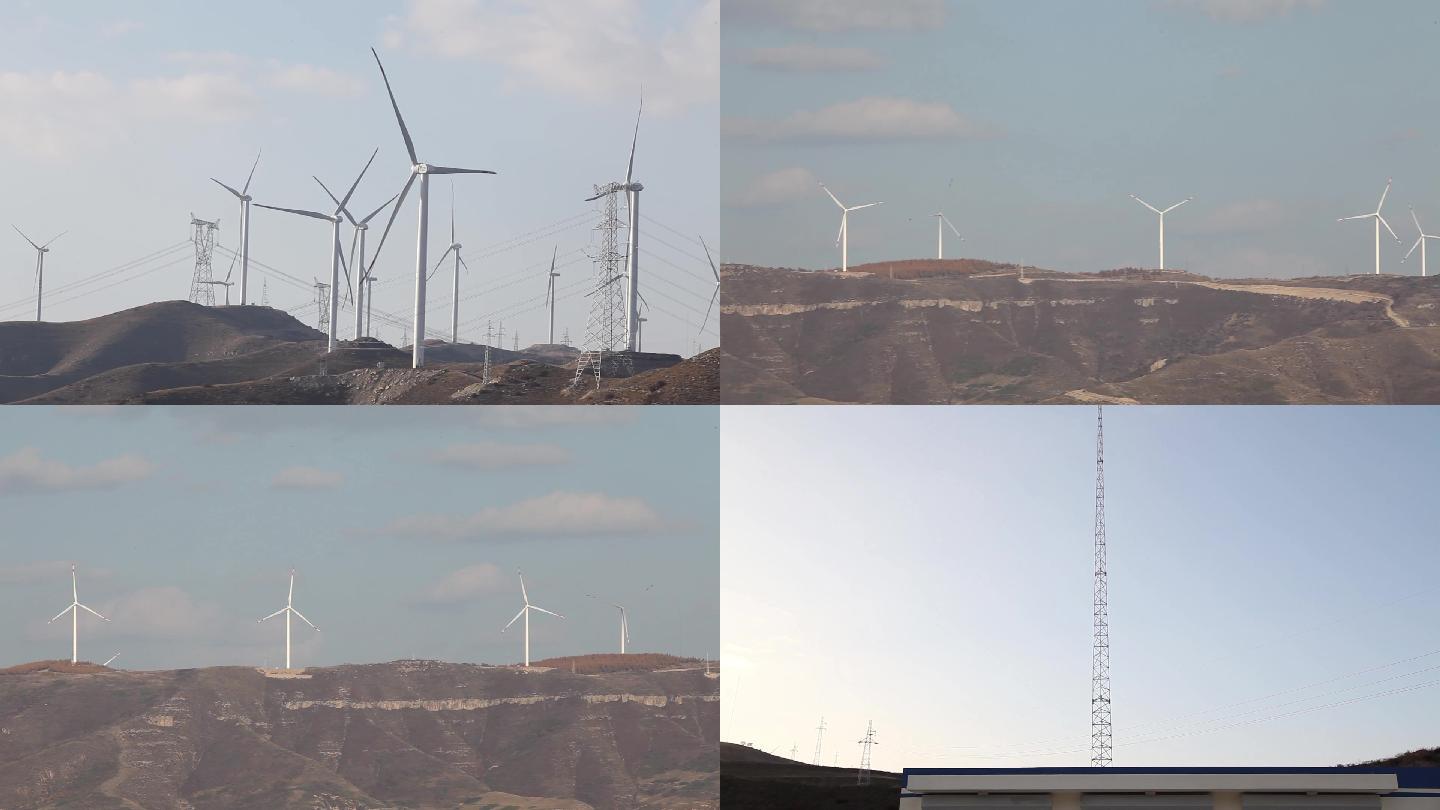 高清实拍视频素材风力发电机清洁能大风车